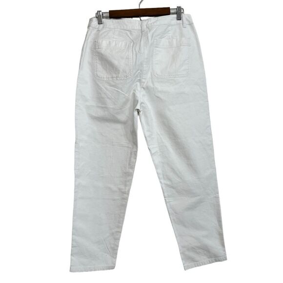 Eileen Fisher White High Rise Cropped Pants Tapered Hemp Cotton New Size 10P - Picture 4 of 14